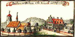 Beitzen vel Peitzen alte Kirch und Pfarrhof - Stary kocil i plebania, widok oglny